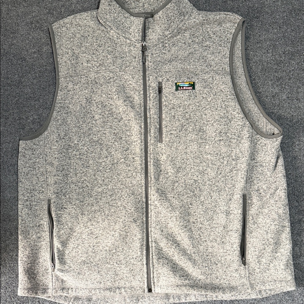 L.L. Bean Men's Zip-Up Gray Sweater Vest